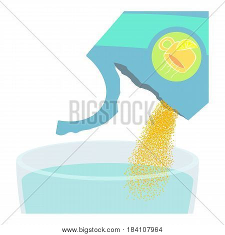 Medicine packaging and glass of water icon. Cartoon illustration of medicine packaging and glass of water vector icon for web