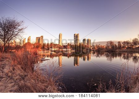 Sunrise at Humber Bay Park, Toronto, Ontario, Canada