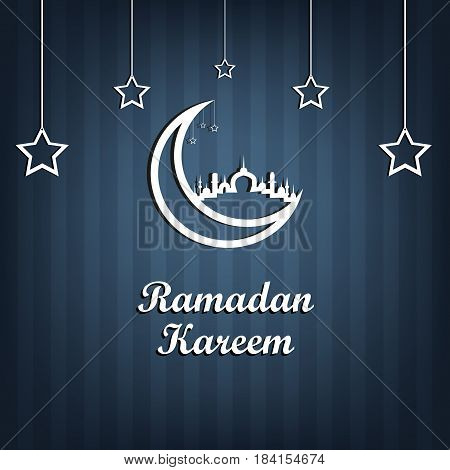 Ramadan Kareem is a beautiful postcard. Arabic background. The Uraza. Night sky. Celebration.
