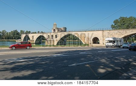 Avignon, France, September 9, 2016: The Pont D'Avignon in Avignon france