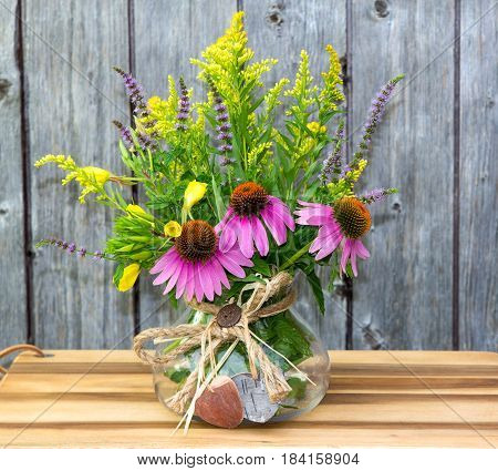 Echinacea And Solidago Blossoms.