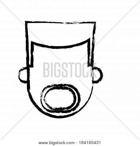 head man male mustache and beard person sketch vector illustration