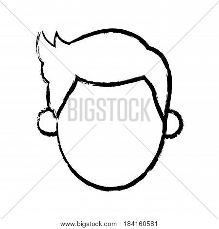 head man male person sketch vector illustration