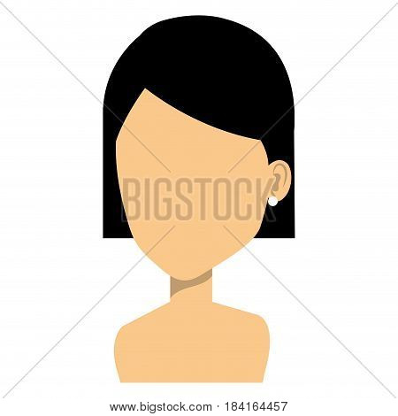 young woman shirtless avatar character vector illustration design