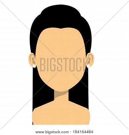 young woman shirtless avatar character vector illustration design
