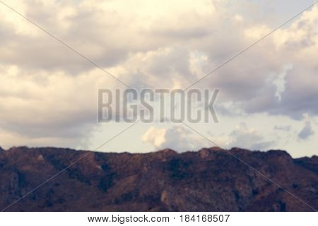 Cloudy Blue Sky Beautiful Scene with Mountain