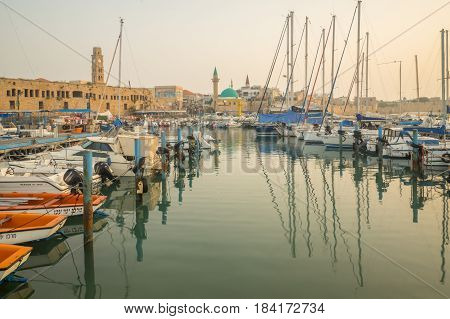 Fishing Harbor In The Old City Of Acre (akko)