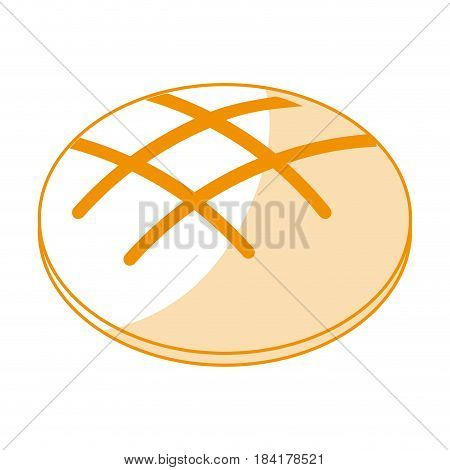 orange silhouette shading circular bread food bakery vector illustration