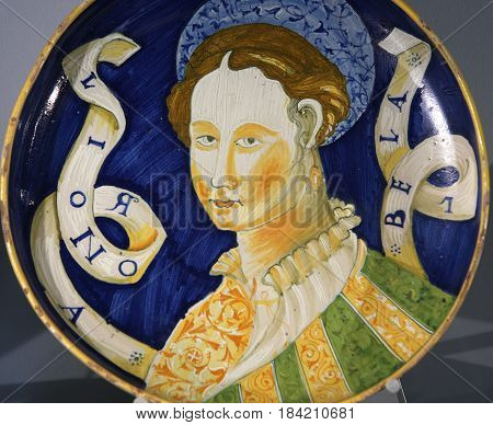 Ancient Ceramic Pottery Dish From Renaissance
