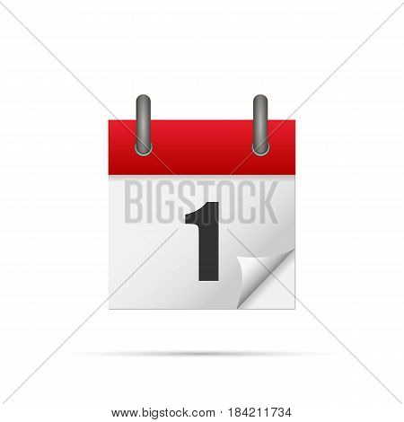 Calendar icon. Calendar date - 1th Vector illustration. Eps 10.