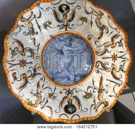 Ancient Ceramic Pottery Dish From Renaissance