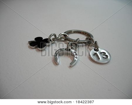 Trefoil, at nalı ve sayı onüç metal Anahtarlık