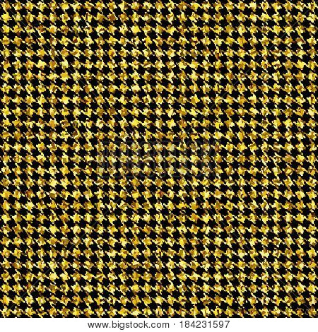 Golden Background with Seamless Pattern of Glittering Textile Stock Vector Illustration