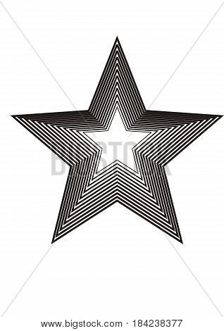 Abstract geometric halftone star. Simulation of the gradient. Retro vinage style. Vector illustration.