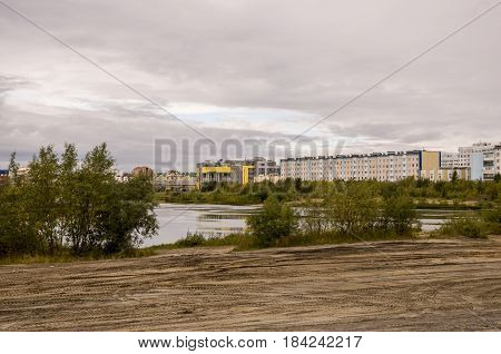New Urengoy, YaNAO, North of Russia. September 1, 2013. Lake named Nameless. Editorial