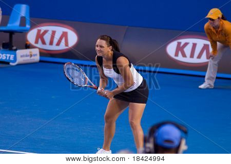 MELBOURNE - 19. januar: Australsk tennisspiller Casey Dellacqua, ved Australian Open på januar 