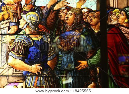 Stained Glass In Ecouen Castle, Ecouen, France