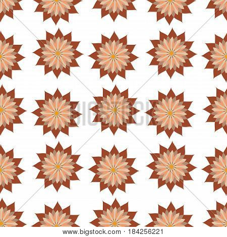 Vector illustration of small minimalistic flowers on white background seamless pattern.