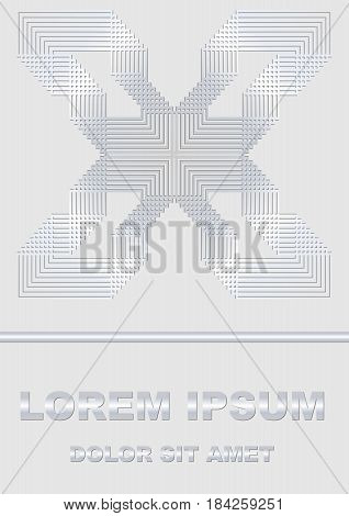 Futuristic background with geometric line shapes in metallic design, flyer, leaflet, book cover, manual overlay, low contrasting illustration on grey area, vector EPS 10