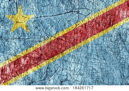 Grudge stone painted Congo flag close up