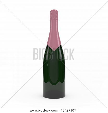 Champagne Bottle Isolated 3D Rendering
