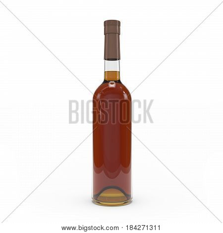 Cognac Bottle Isolated 3D Rendering