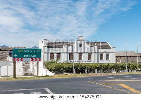 BONNIEVALE SOUTH AFRICA - MARCH 26 2017: The Bonnievale Wine Cellar on the road between Bonnievale and Stormsvlei in the Western Cape Province