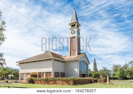 BONNIEVALE SOUTH AFRICA - MARCH 26 2017: The Dutch Reformed Church in Bonnievale a small town in the Western Cape Province