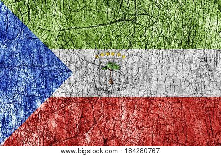 Grudge stone painted Equatorial Guinea flag close