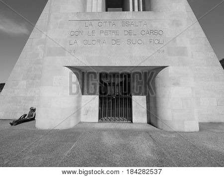 Monumento Ai Caduti War Memorial In Como In Black And White