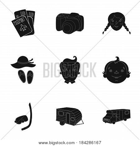 Family, family traditions, recreation. Family life.Family holiday icon in set collection on black style vector symbol stock web illustration.