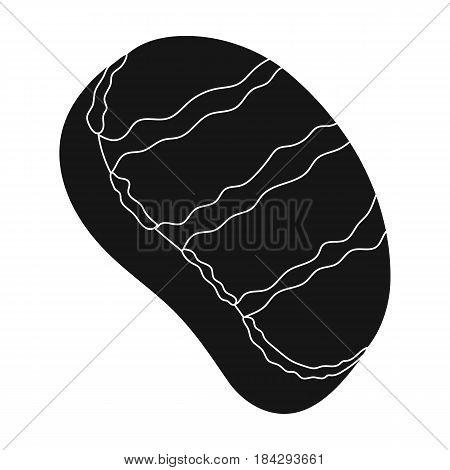 Fried steak.BBQ single icon in black style vector symbol stock illustration .