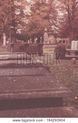 Above Ground Crypts In Old Cemetery