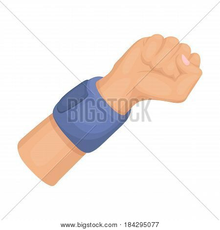 Arm with bandage.Basketball single icon in cartoon style vector symbol stock illustration .
