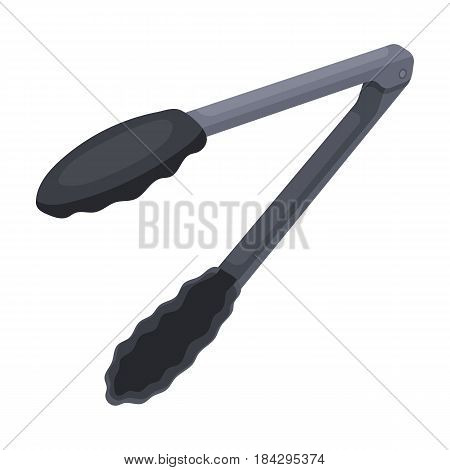Meat tongs.BBQ single icon in cartoon style vector symbol stock illustration .