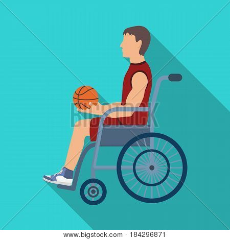 Basketball player disabled.Basketball single icon in flat style vector symbol stock illustration .
