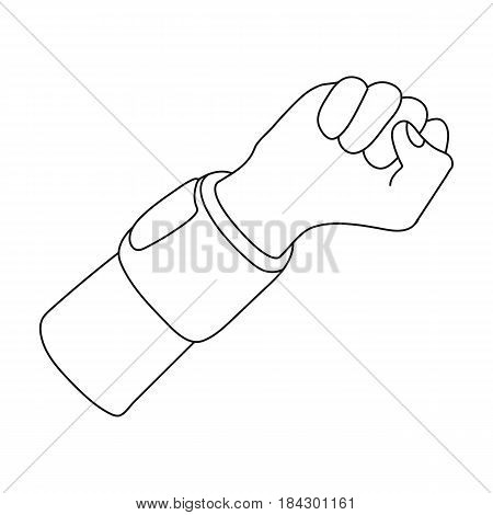 Arm with bandage.Basketball single icon in outline style vector symbol stock illustration .