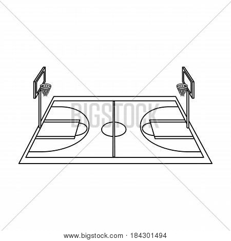 Basketball court.Basketball single icon in outline style vector symbol stock illustration .