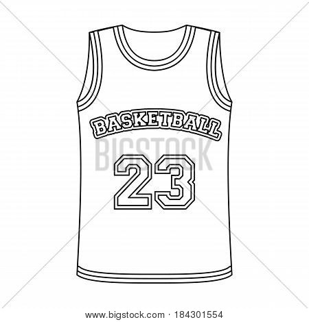Basketball jersey.Basketball single icon in outline style vector symbol stock illustration .