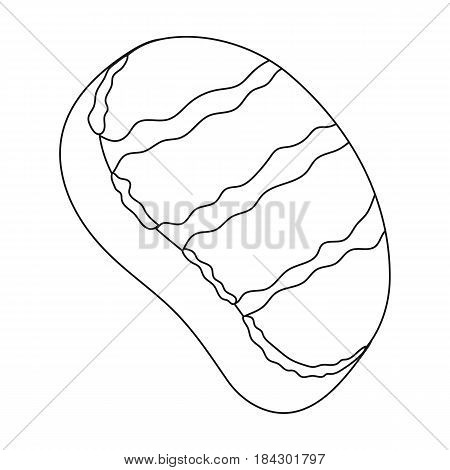 Fried steak.BBQ single icon in outline style vector symbol stock illustration .