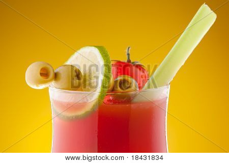 Bloody Mary Cocktail yakın çekim