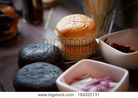 Cooking Hamburger In Fast Food Restaurant