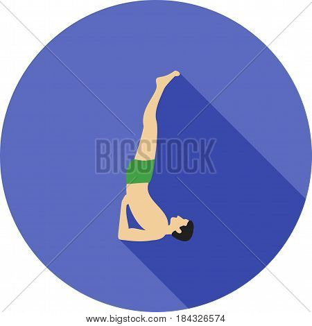 Pose, yoga, shoulderstand icon vector image. Can also be used for yoga poses. Suitable for mobile apps, web apps and print media.
