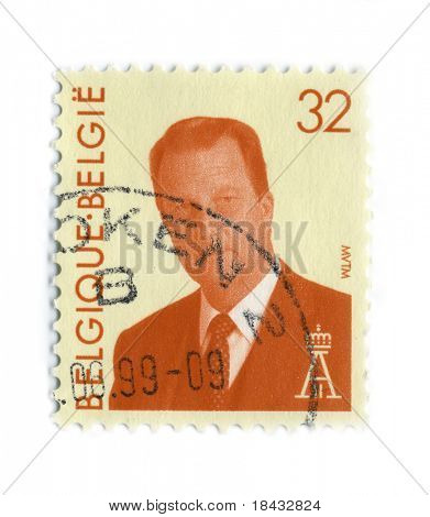 Belgie - cca 1994: Belgii používané poštovní známka ukazující portrét krále Alberta II, cca 1994.