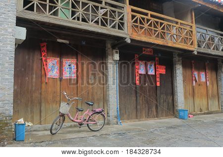 YANGSHOU CHINA - NOVEMBER 19, 2016: Xingping historical village. Xingping is a historical fishing village near Li river.