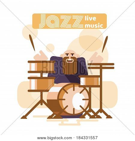 Musicians and Mucical Instruments. Flat Vector Illustration