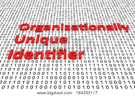 Organizationally Unique Identifier in the form of binary code, 3D illustration