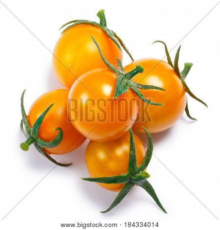 Yellow Cherry Tomatoes, Pile,  Top View, Paths