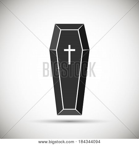 coffin icon. isolated on background. Vector illustration. Eps 10.