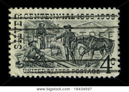 米国 - およそ 1959年： 1859年-1959 年 c アメリカ ショー画像専用の 100 周年への印刷スタンプ